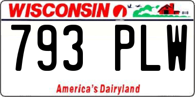 WI license plate 793PLW