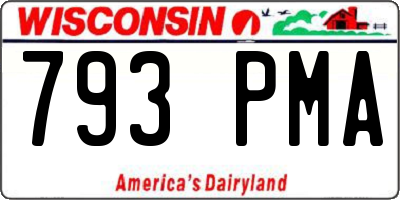 WI license plate 793PMA