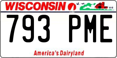 WI license plate 793PME