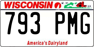 WI license plate 793PMG