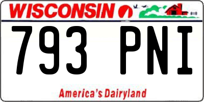 WI license plate 793PNI