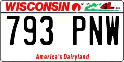 WI license plate 793PNW