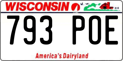 WI license plate 793POE