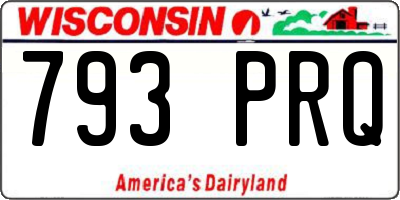 WI license plate 793PRQ