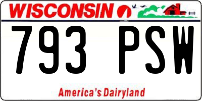 WI license plate 793PSW