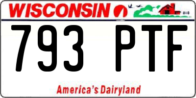 WI license plate 793PTF