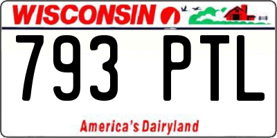 WI license plate 793PTL