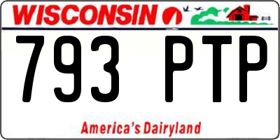 WI license plate 793PTP