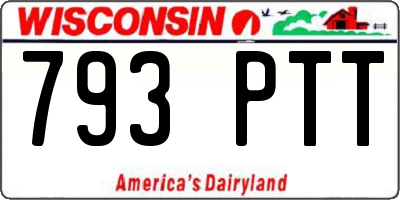 WI license plate 793PTT