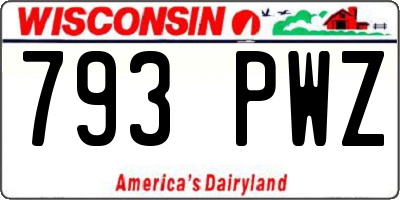 WI license plate 793PWZ