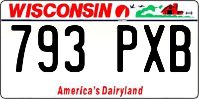 WI license plate 793PXB