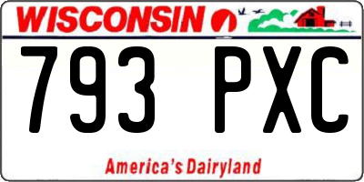 WI license plate 793PXC