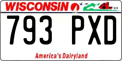 WI license plate 793PXD