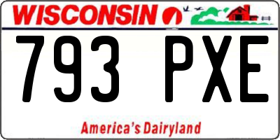 WI license plate 793PXE