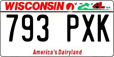 WI license plate 793PXK