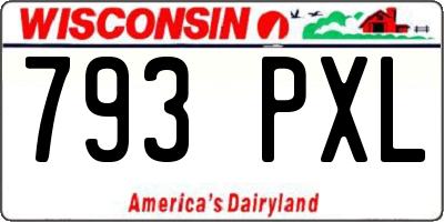 WI license plate 793PXL