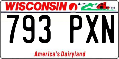 WI license plate 793PXN