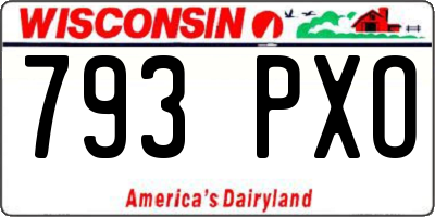 WI license plate 793PXO
