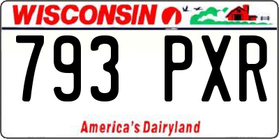 WI license plate 793PXR