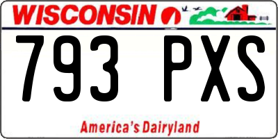 WI license plate 793PXS