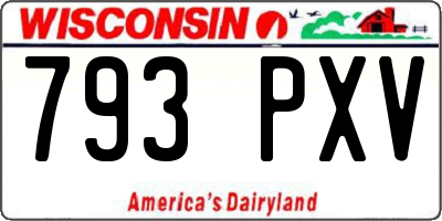 WI license plate 793PXV
