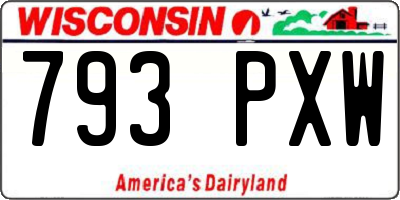 WI license plate 793PXW