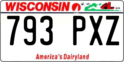 WI license plate 793PXZ