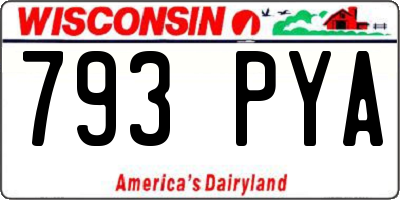WI license plate 793PYA