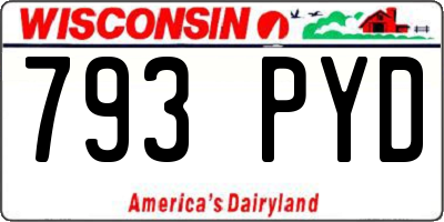 WI license plate 793PYD