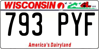 WI license plate 793PYF