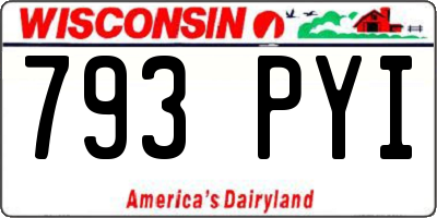 WI license plate 793PYI