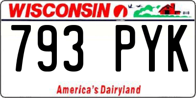 WI license plate 793PYK