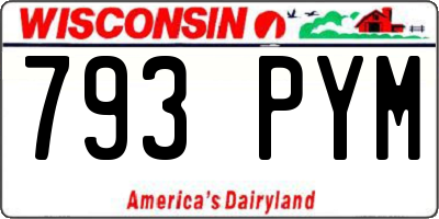 WI license plate 793PYM