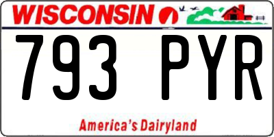 WI license plate 793PYR