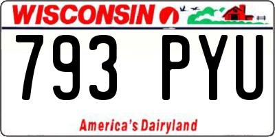 WI license plate 793PYU
