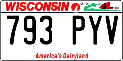 WI license plate 793PYV