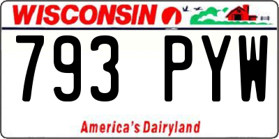 WI license plate 793PYW