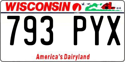 WI license plate 793PYX