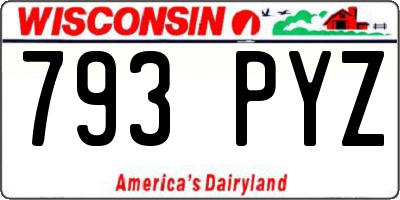 WI license plate 793PYZ