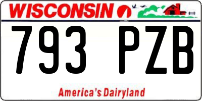 WI license plate 793PZB