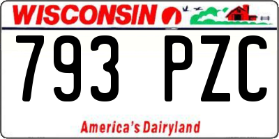 WI license plate 793PZC