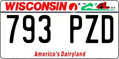 WI license plate 793PZD