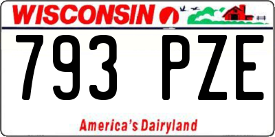 WI license plate 793PZE
