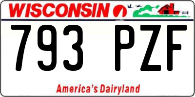 WI license plate 793PZF