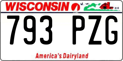 WI license plate 793PZG
