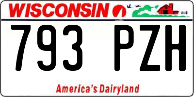 WI license plate 793PZH