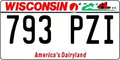 WI license plate 793PZI