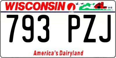 WI license plate 793PZJ