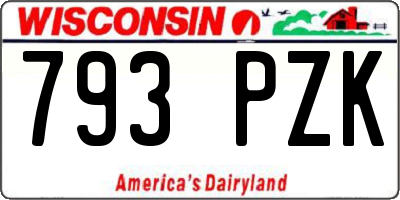 WI license plate 793PZK