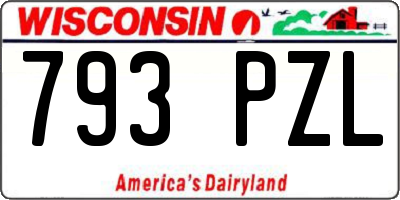 WI license plate 793PZL
